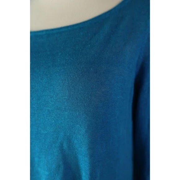 Eileen Fisher Top Sweater Women Size S Royal Blue 100% Organic Linen Round Neck - Picture 6 of 9